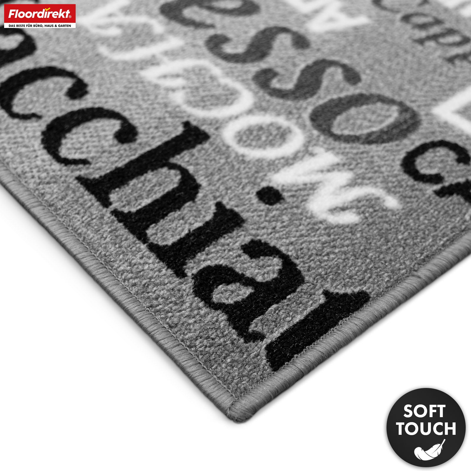 Runner Rug | Coffee | Modern Kitchen Runner with Coffee Motifs | Non-Slip, Durable & Easy to Clean