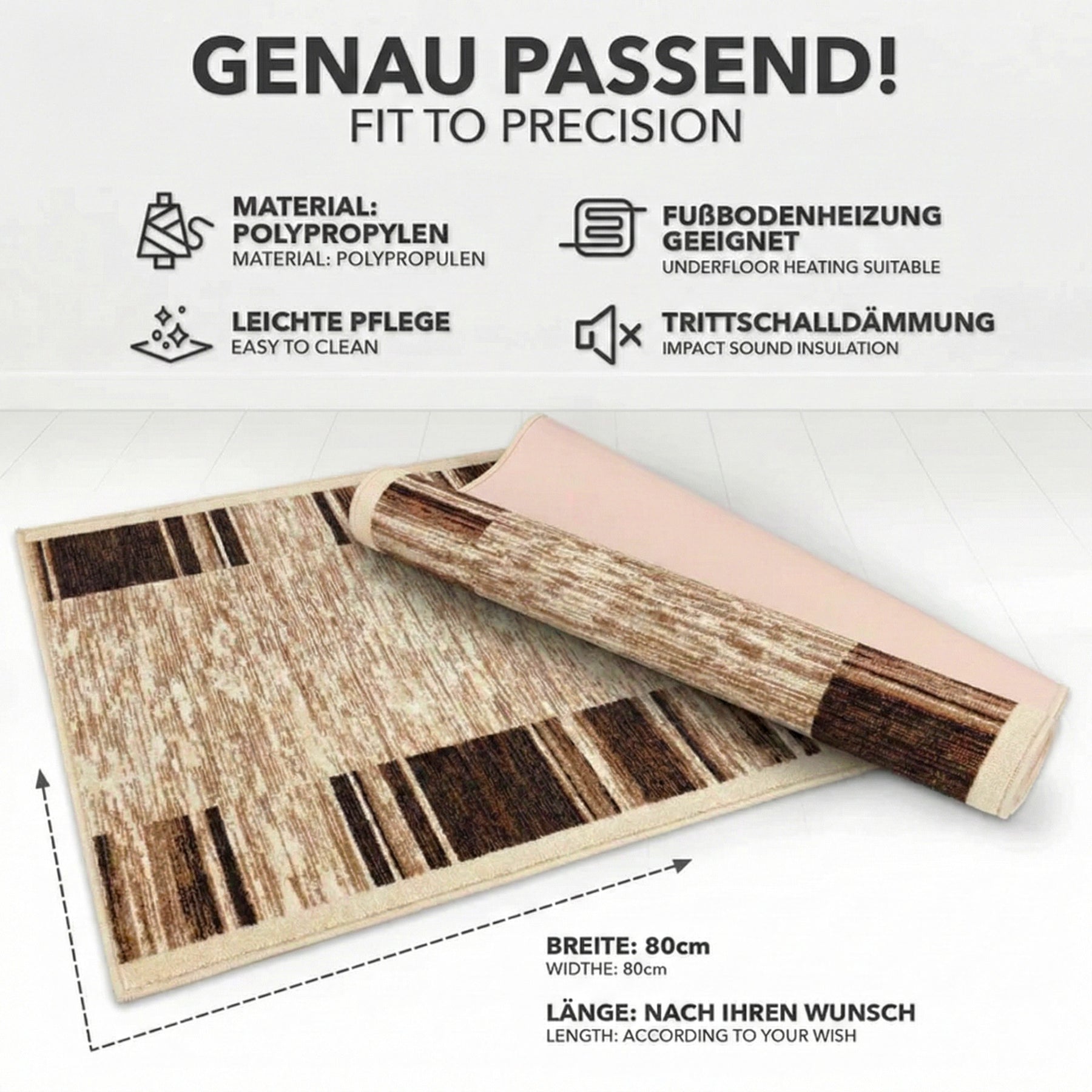 Made-To-Measure Carpet Runner | Navona | Width: 80 cm