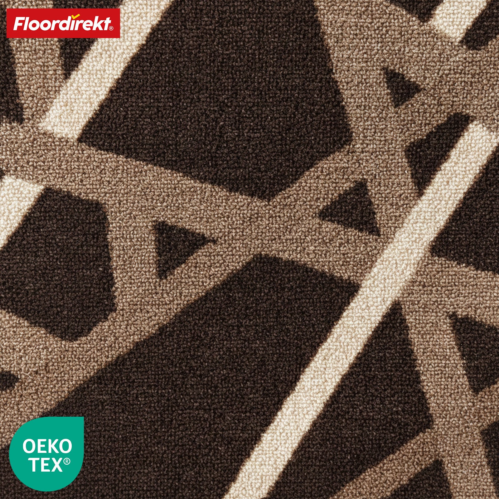Runner Rug | Printed | In Anthracite & Brown | Modern Striped Design with Non-Slip Gel Backing | Durable & Easy to Clean