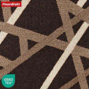 Runner Rug | Printed | In Anthracite & Brown | Modern Striped Design with Non-Slip Gel Backing | Durable & Easy to Clean