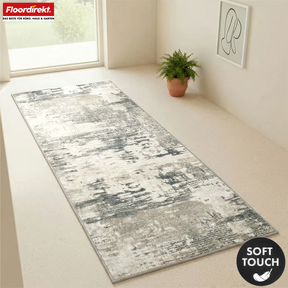Carpet Runner | Ravena | Modern Runner in Anthracite, Brown & Sand | Abstract Design with Non-Slip Gel Backing