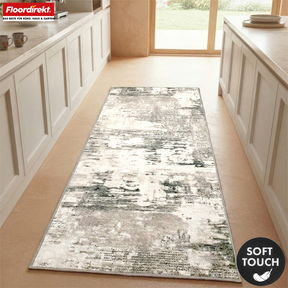 Carpet Runner | Ravena | Modern Runner in Anthracite, Brown & Sand | Abstract Design with Non-Slip Gel Backing