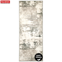 Carpet Runner | Ravena | Modern Runner in Anthracite, Brown & Sand | Abstract Design with Non-Slip Gel Backing