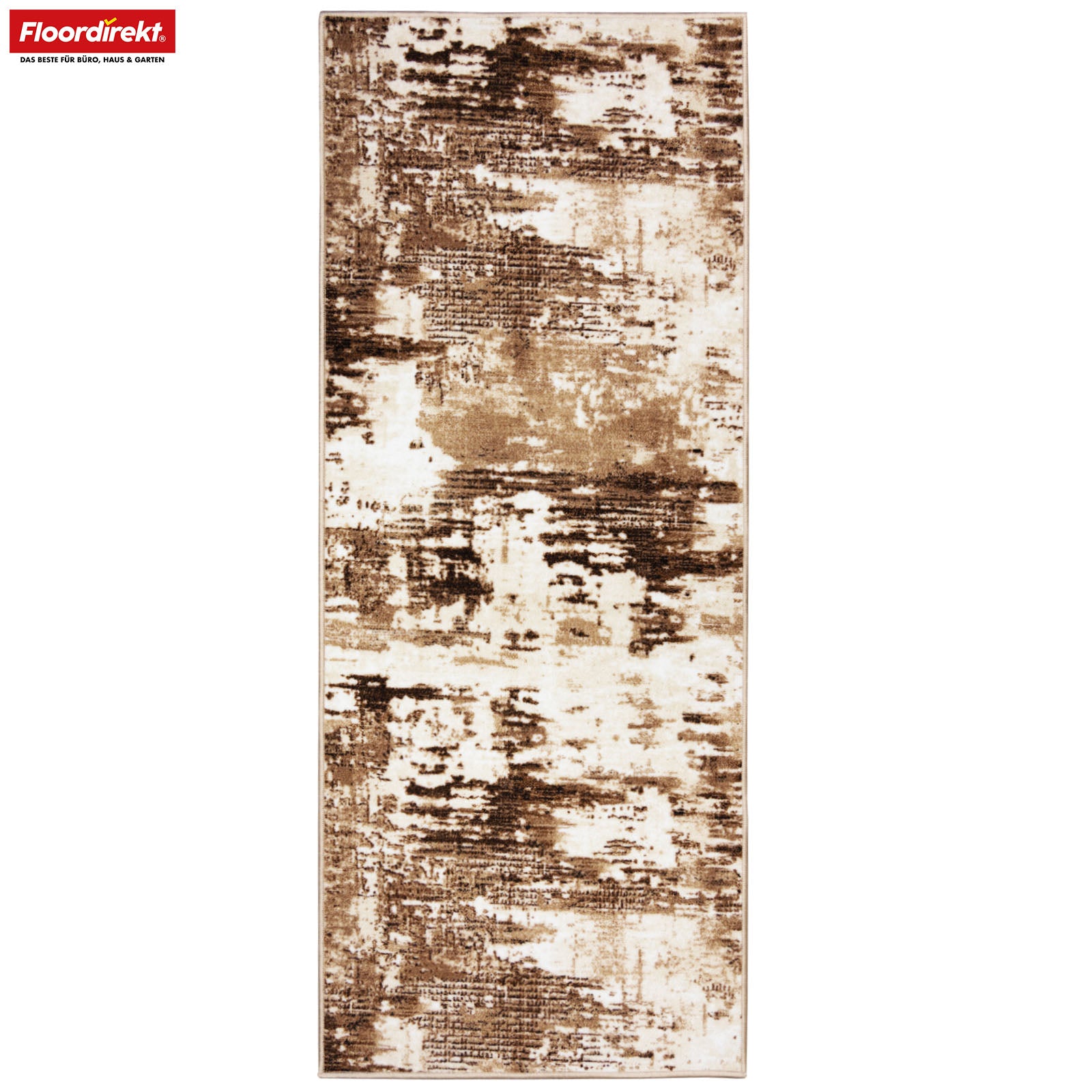 Carpet Runner | Ravena | Modern Runner in Anthracite & Brown | Abstract Design with Non-Slip Gel Backing | Durable & Easy to Clean