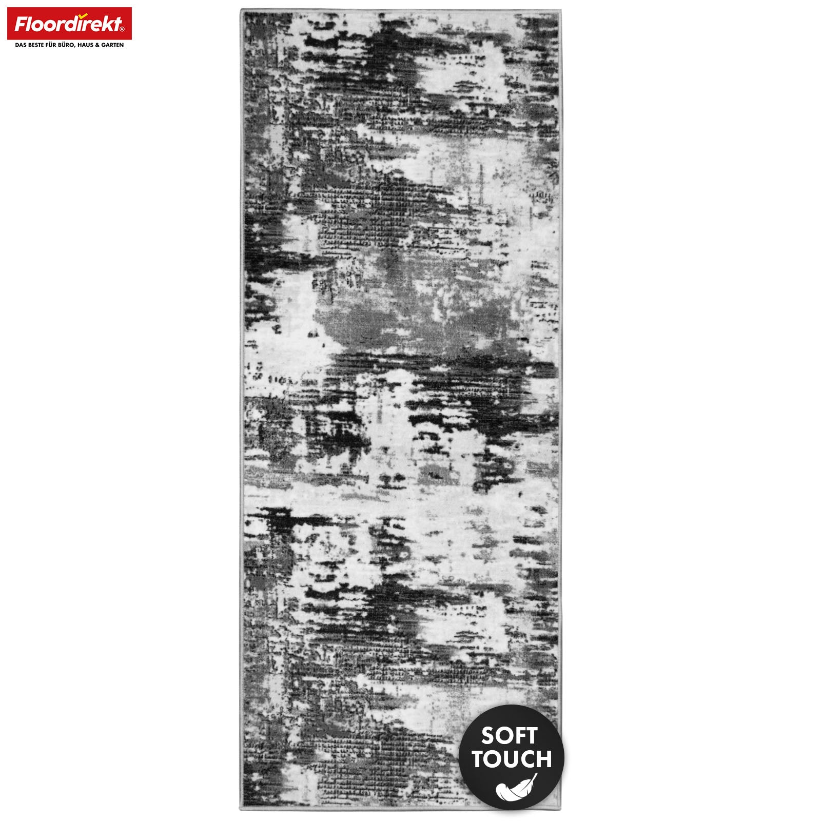 Carpet Runner | Ravena | Modern Runner in Anthracite & Brown | Abstract Design with Non-Slip Gel Backing | Durable & Easy to Clean