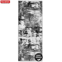 Carpet Runner | Ravena | Modern Runner in Anthracite & Brown | Abstract Design with Non-Slip Gel Backing | Durable & Easy to Clean