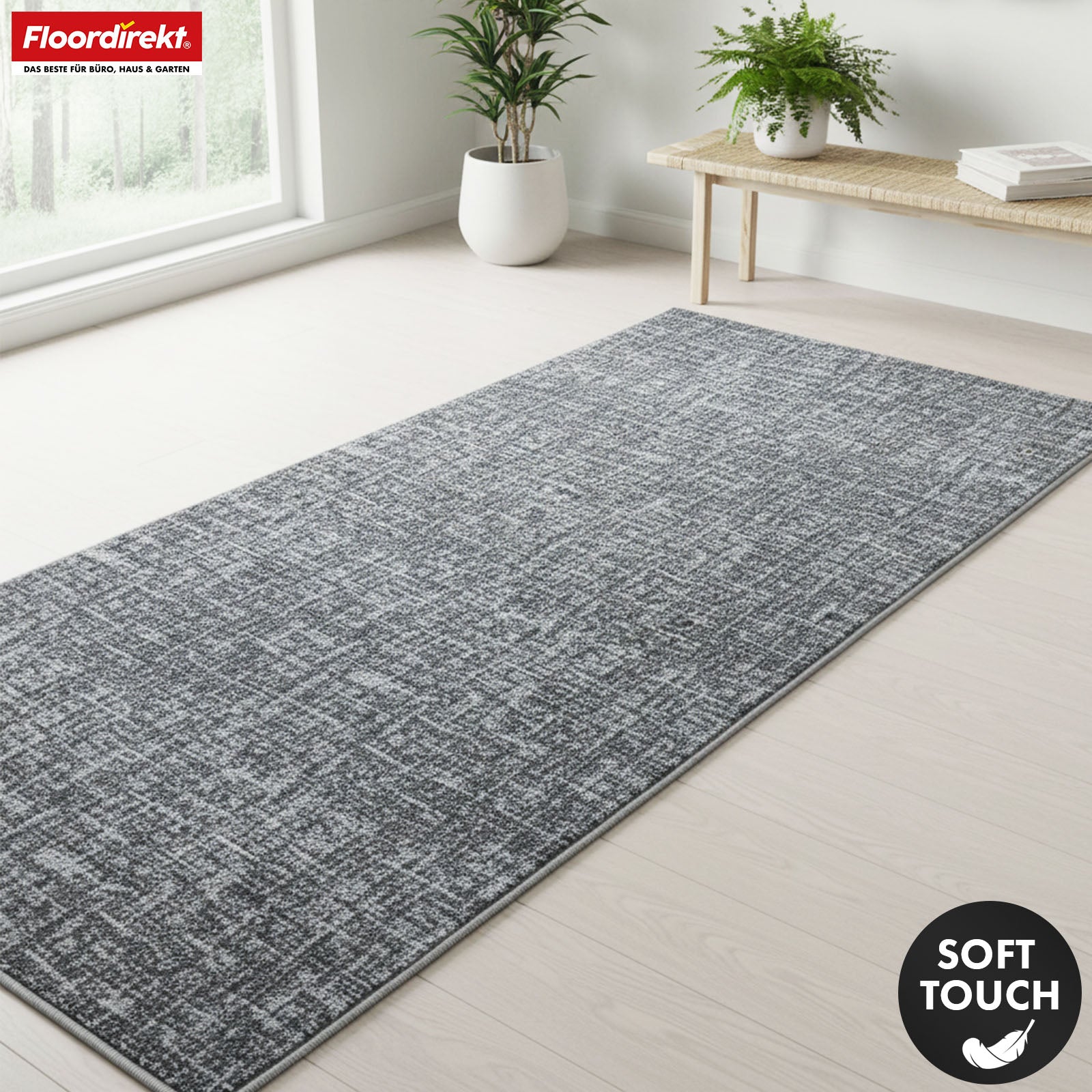 Runner Rug | Tessaro | Modern Hallway Runner for Hall, Kitchen & Entryway | Non-slip, durable & easy to clean | Available in various colors