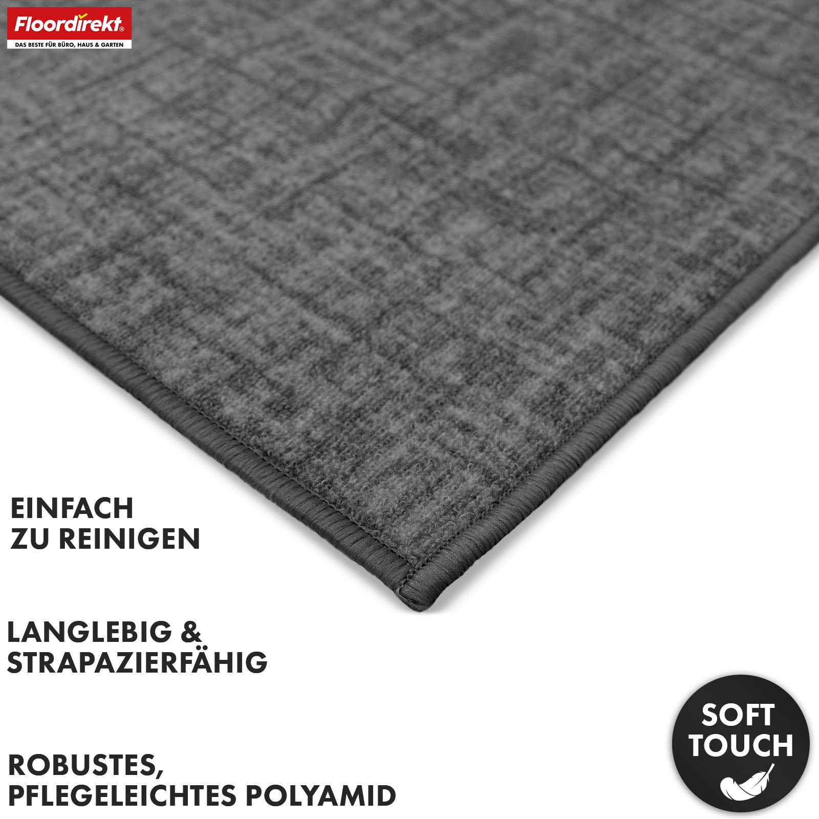 Runner Rug | Tessaro | Modern Hallway Runner for Hall, Kitchen & Entryway | Non-slip, durable & easy to clean | Available in various colors