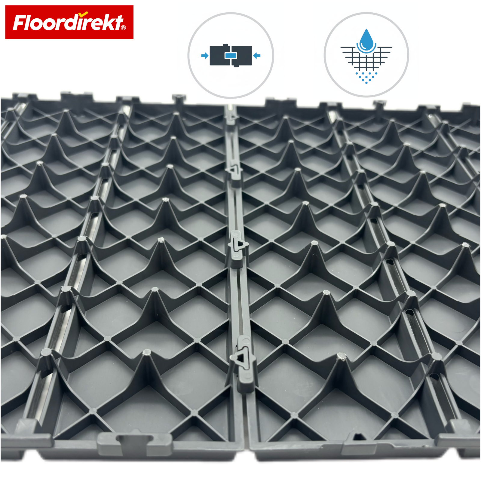 Decking Tiles | Elyse | Grey | 30x30 cm Polypropylene Click Tiles | Weatherproof, Low-Maintenance & Easy to Install