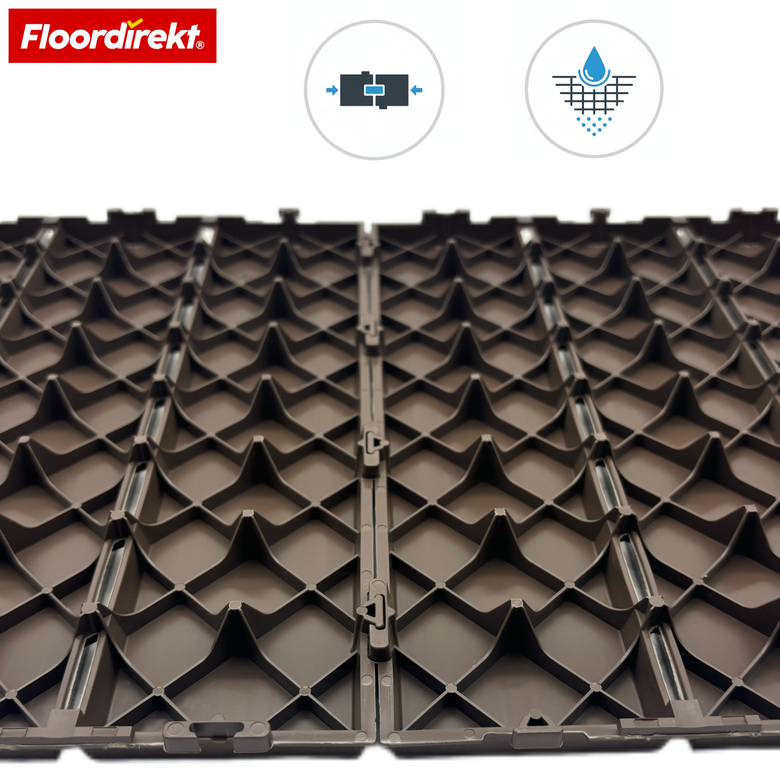 Decking Tiles | Majestic | Brown | 30x30 cm Click Tiles in Wood-Plank Design | Weatherproof & Low-Maintenance