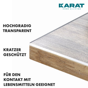 Transparent matt table film with straight cut | Crystal | Matt protective film for tables | Customised cut