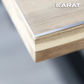 Transparent matt table film with straight cut | Crystal | Matt protective film for tables | Customised cut