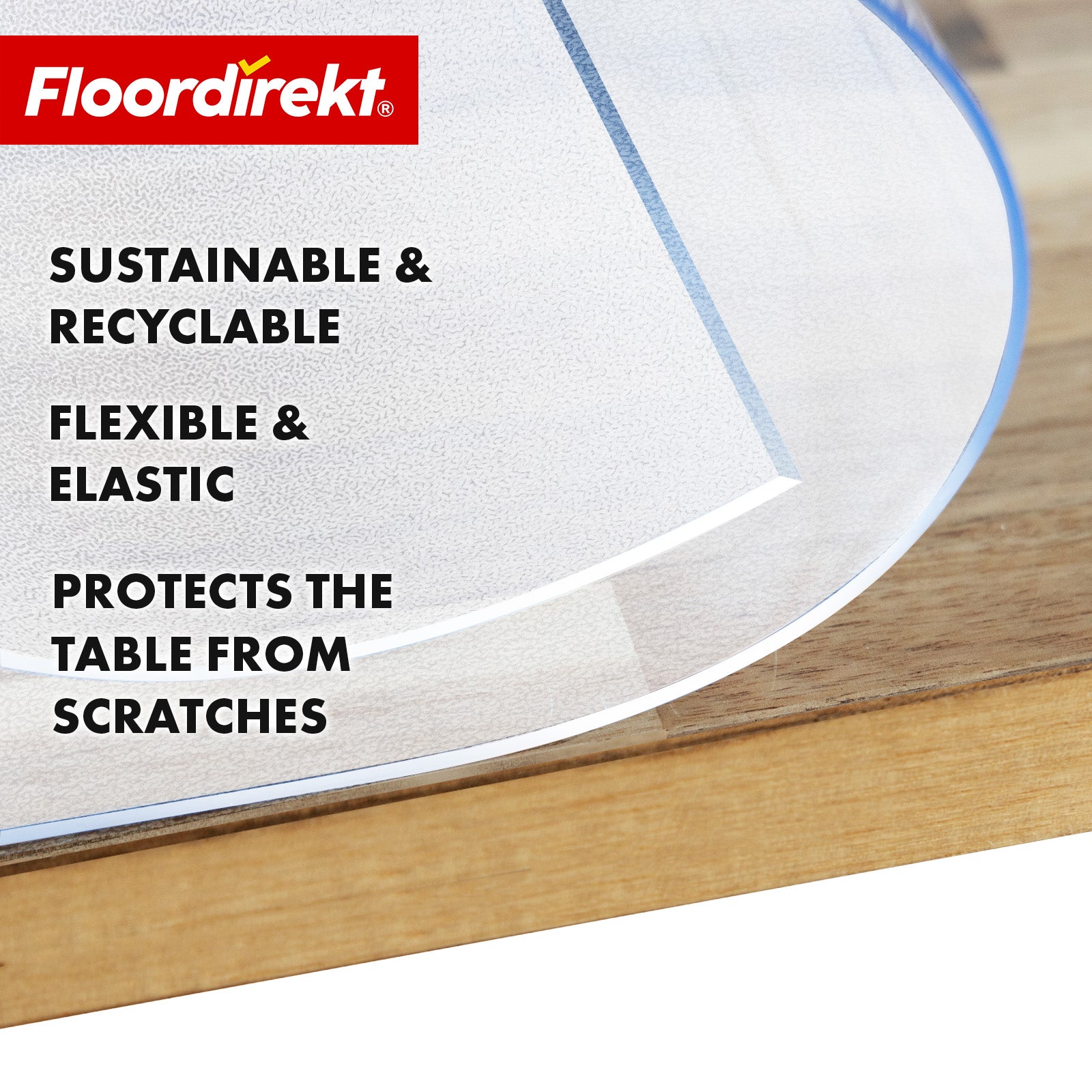 Bordfolie | Neo Milky | Halvtransparent bordbeskyttelsesfolie i mælkehvid med affaset kant på mål