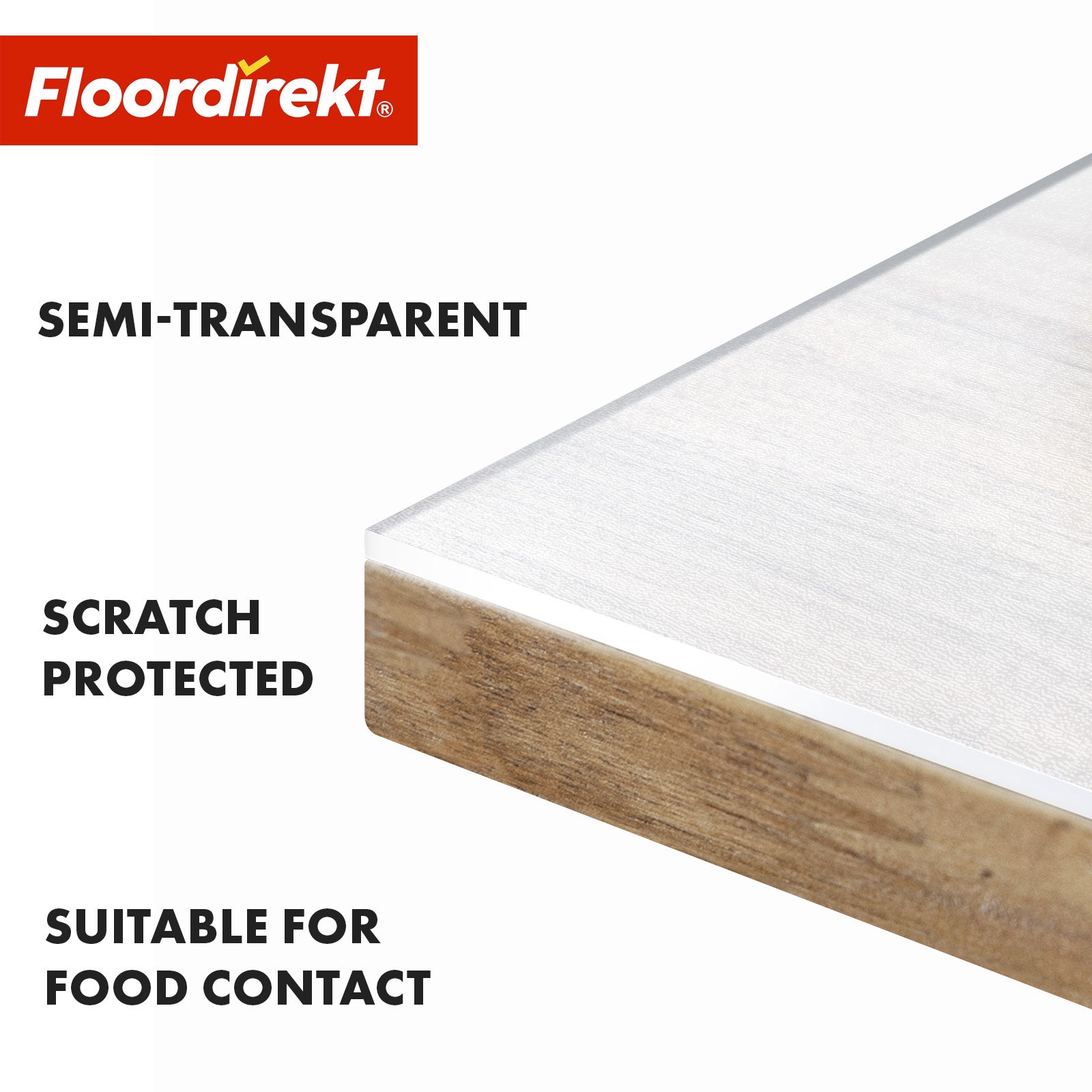 Table Protector | Neo Milky | Semi-Transparent Table Cover in Milky White Made to Measure with Straight Edge