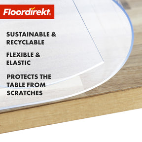 Table Protector | Neo Milky | Semi-Transparent Table Cover in Milky White Made to Measure with Straight Edge