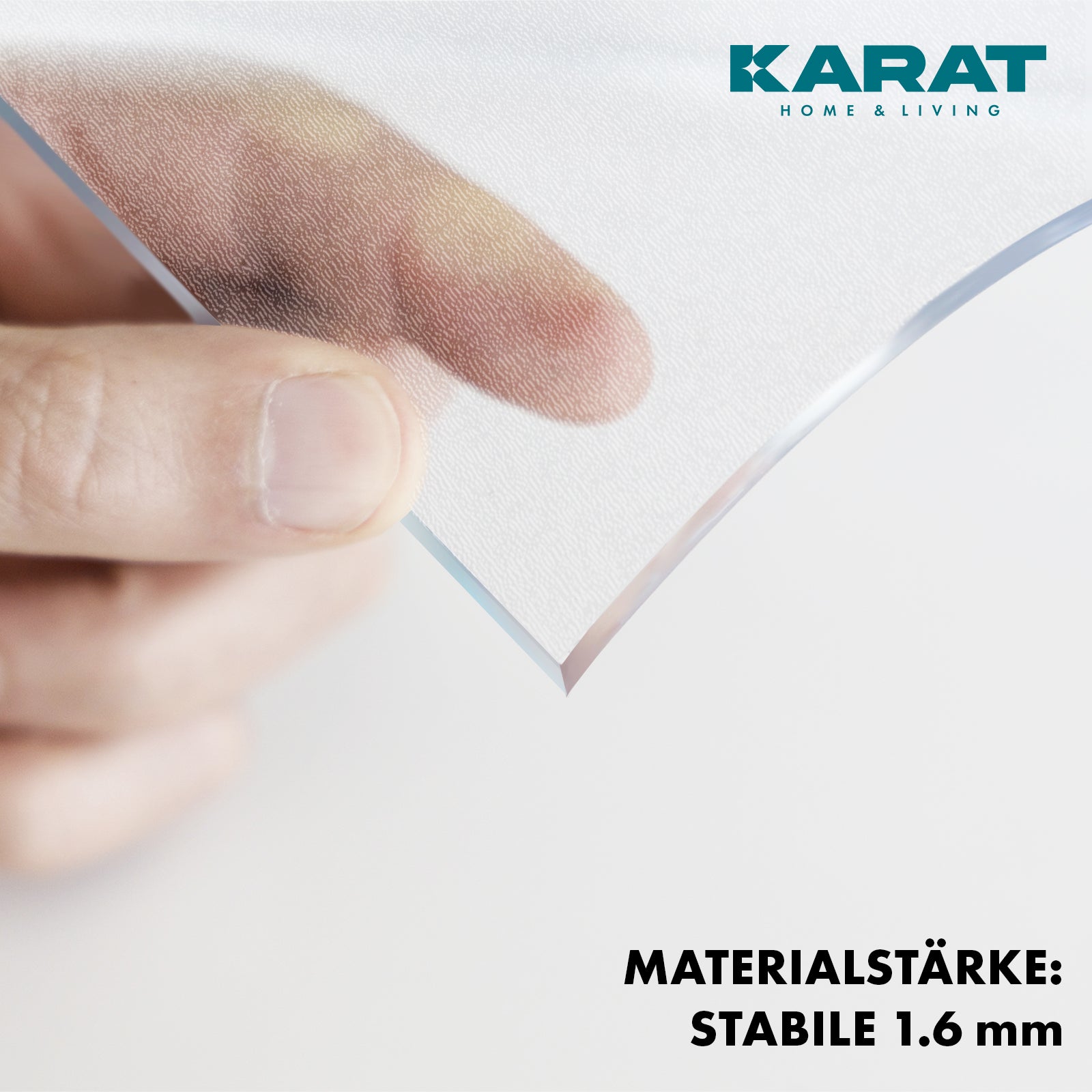 Transparent matt table film with bevelled edge | Crystal | Matt protective film for tables | Customised cut