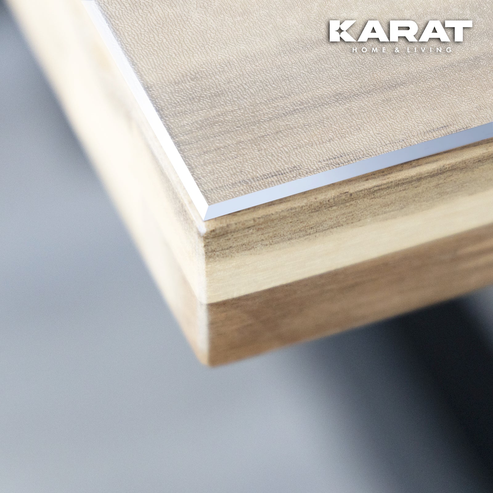 Transparent matt table film with bevelled edge | Crystal | Matt protective film for tables | Customised cut