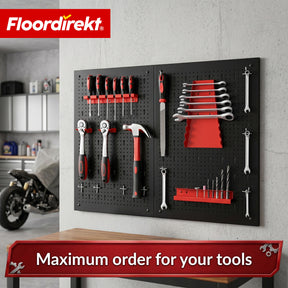 Tool wall | Parker | Metal pegboard set with accessories | Tool holder for workshop & garage