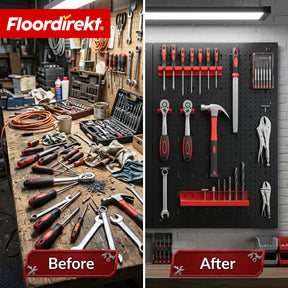 Tool wall | Parker | Metal pegboard set with accessories | Tool holder for workshop & garage