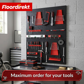Tool wall | Parker | Metal pegboard set with accessories | Tool holder for workshop & garage
