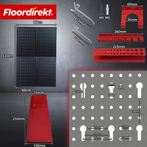 Tool wall | Parker | Metal pegboard set with accessories | Tool holder for workshop & garage