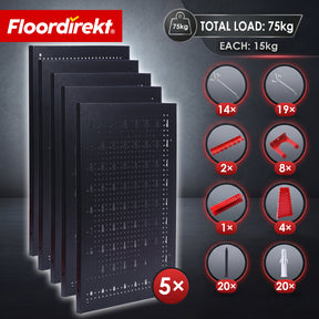 Tool wall | Parker | Metal pegboard set with accessories | Tool holder for workshop & garage