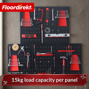 Tool wall | Parker | Metal pegboard set with accessories | Tool holder for workshop & garage