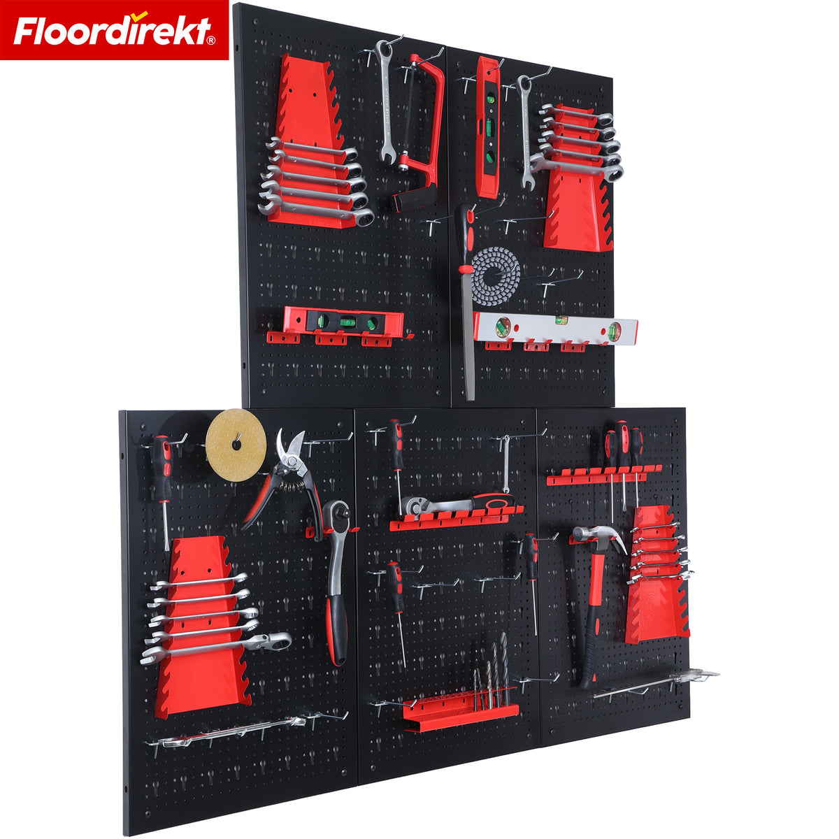 Tool wall | Parker | Metal pegboard set with accessories | Tool holder for workshop & garage