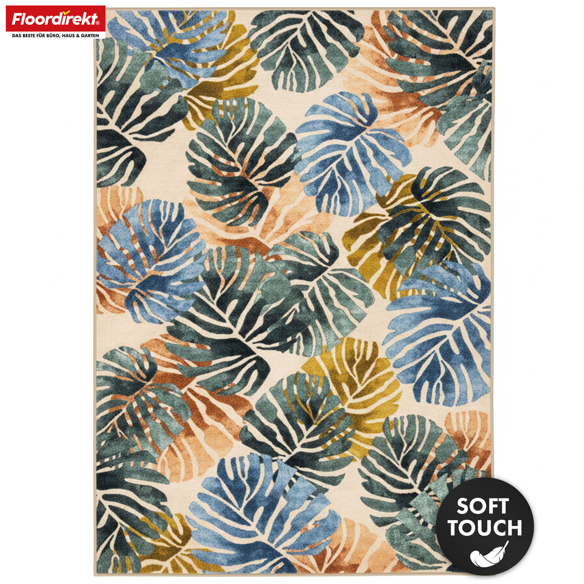 Amazonia Area Rug | Modern Leaf Design Carpet | Non-slip, Durable & Easy to Clean | Available in Various Sizes