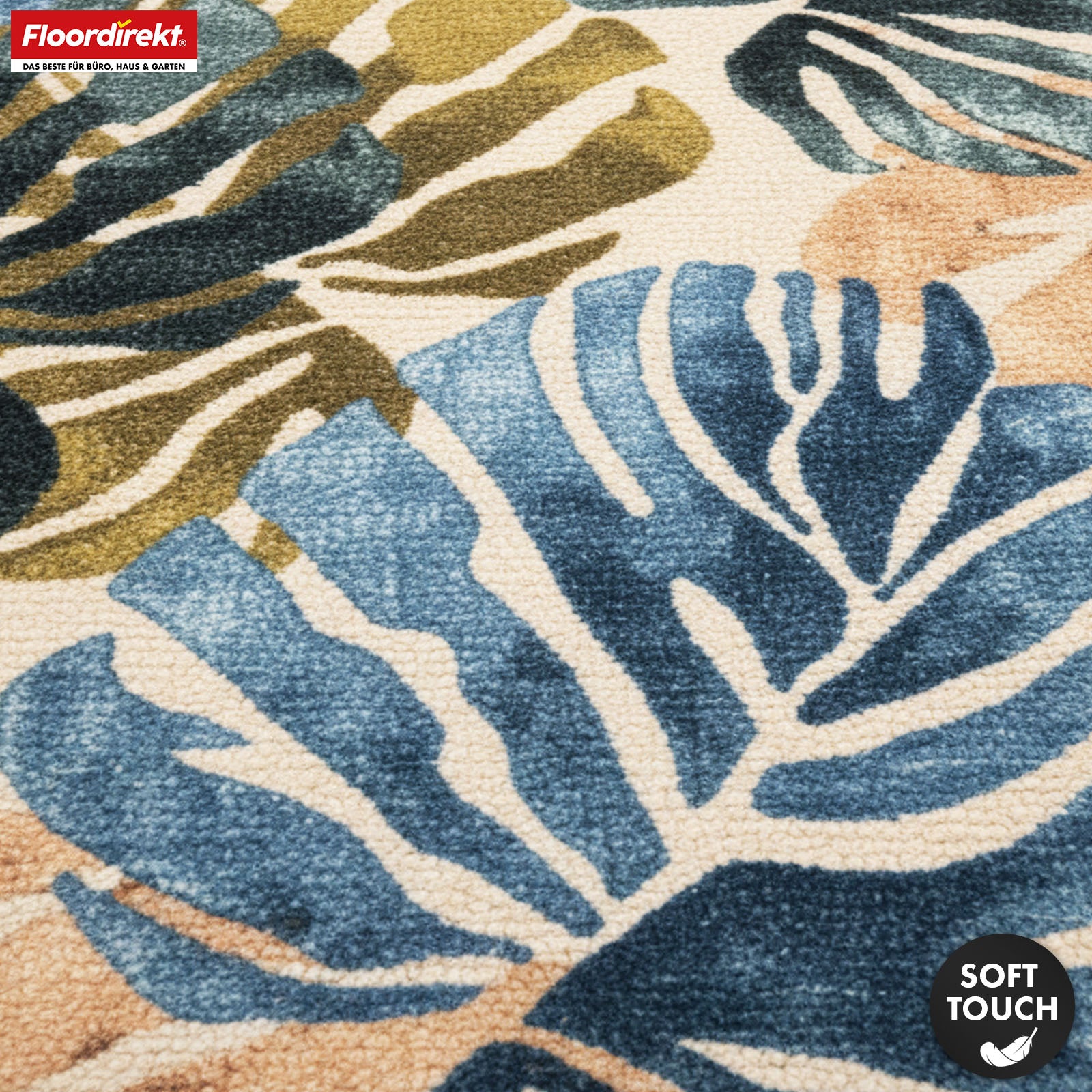 Amazonia Area Rug | Modern Leaf Design Carpet | Non-slip, Durable & Easy to Clean | Available in Various Sizes