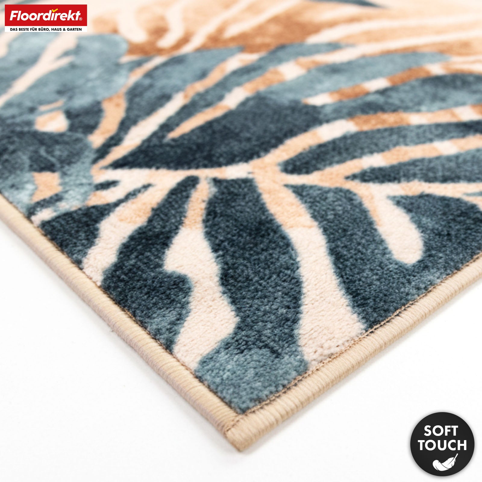 Amazonia Area Rug | Modern Leaf Design Carpet | Non-slip, Durable & Easy to Clean | Available in Various Sizes