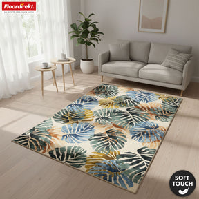 Amazonia Area Rug | Modern Leaf Design Carpet | Non-slip, Durable & Easy to Clean | Available in Various Sizes