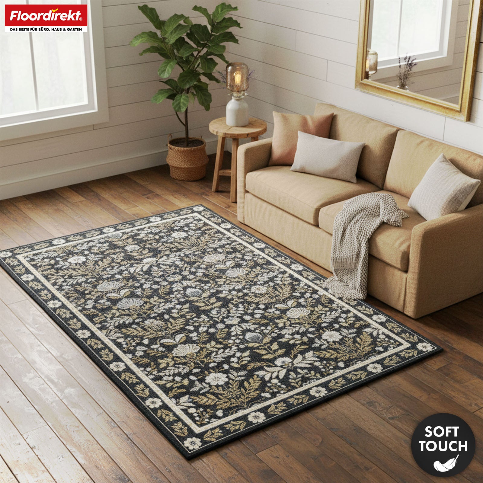 Area Rug | Aristo | Elegant Carpet with Classic Floral Design | Non-Slip, Durable & Easy to Clean | Available in Various Sizes