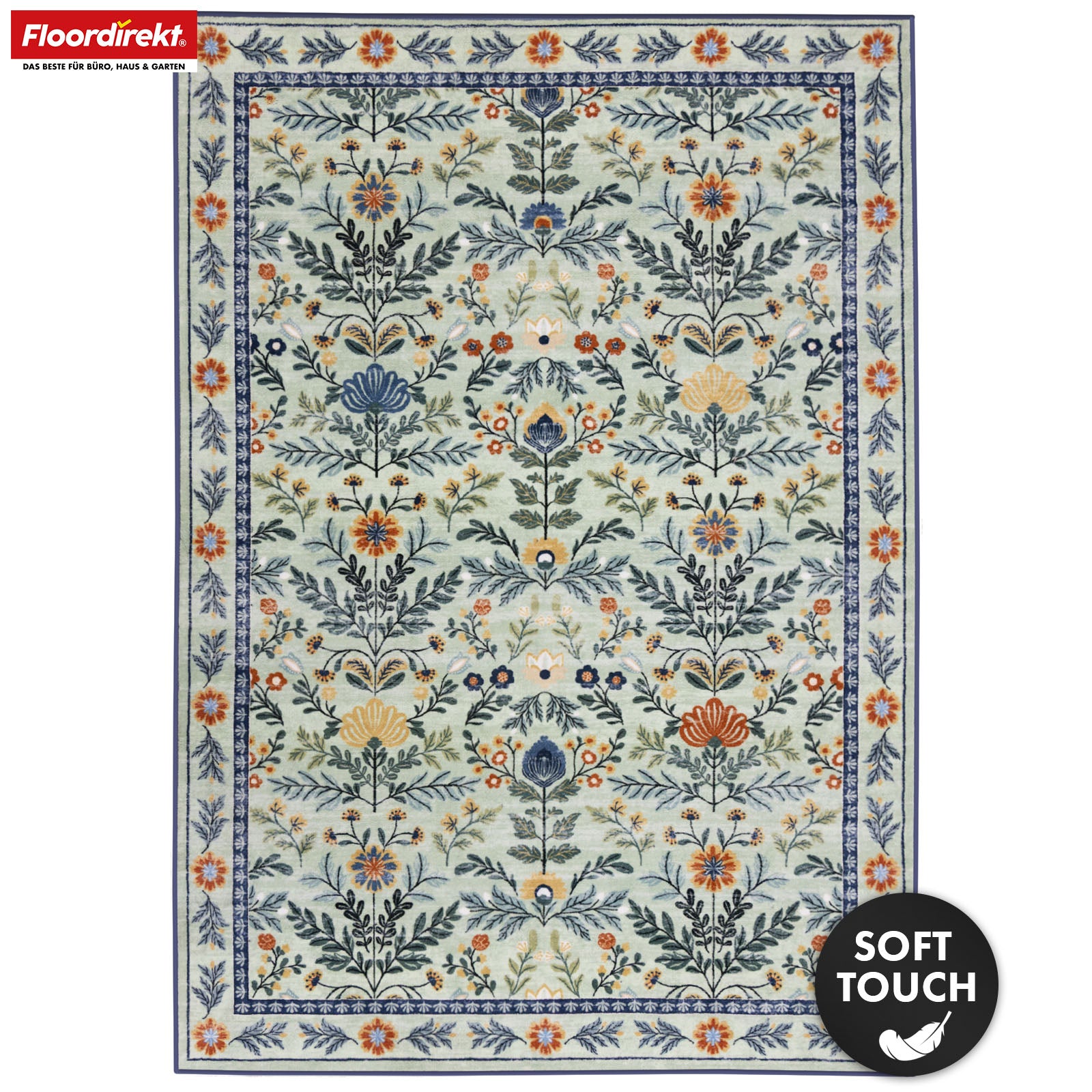 Area Rug | Cascada | Elegant Floral Design Rug in Harmonious Colors | Non-Slip, Durable & Easy to Clean | Available in Various Sizes
