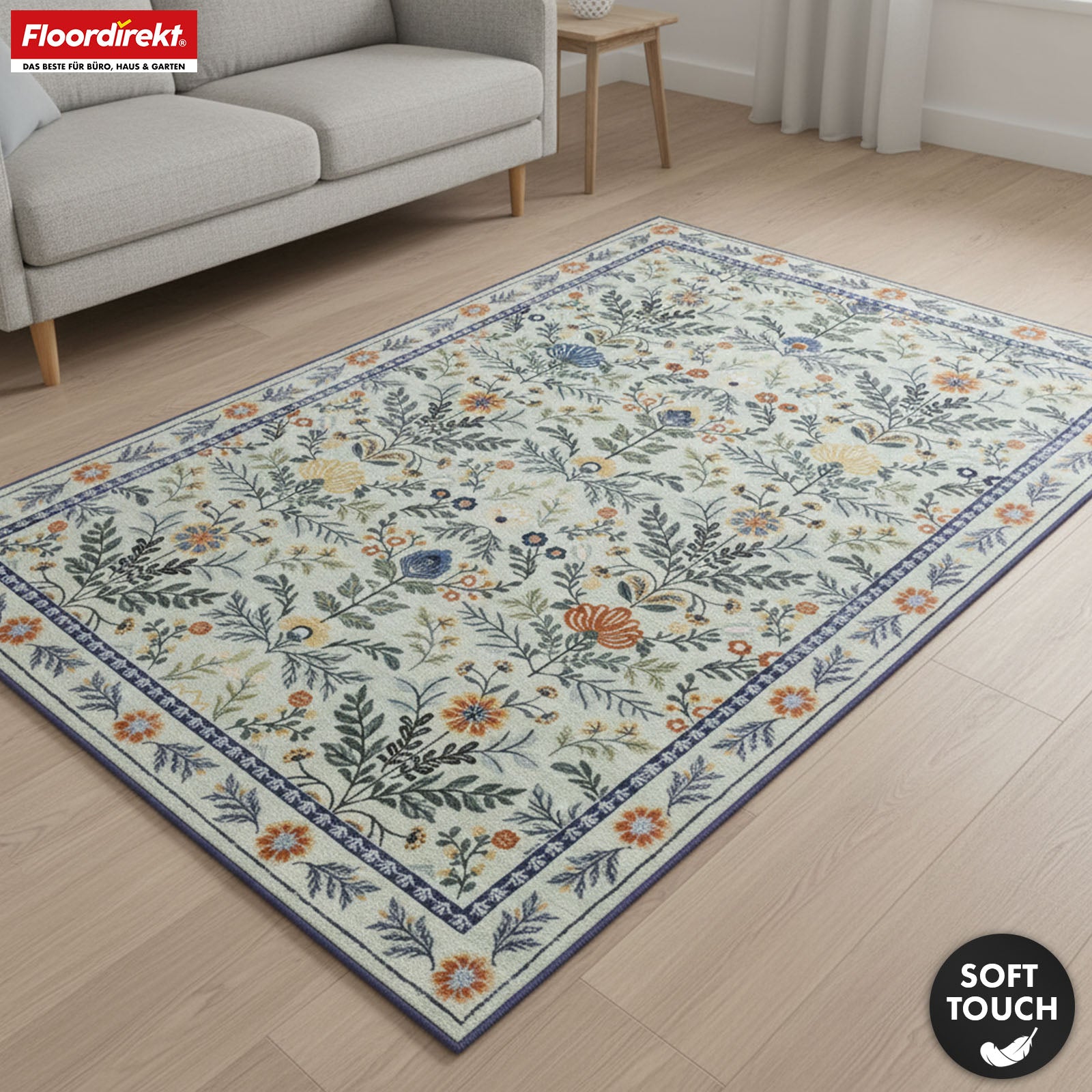 Area Rug | Cascada | Elegant Floral Design Rug in Harmonious Colors | Non-Slip, Durable & Easy to Clean | Available in Various Sizes