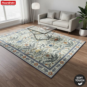 Area Rug | Cascada | Elegant Floral Design Rug in Harmonious Colors | Non-Slip, Durable & Easy to Clean | Available in Various Sizes