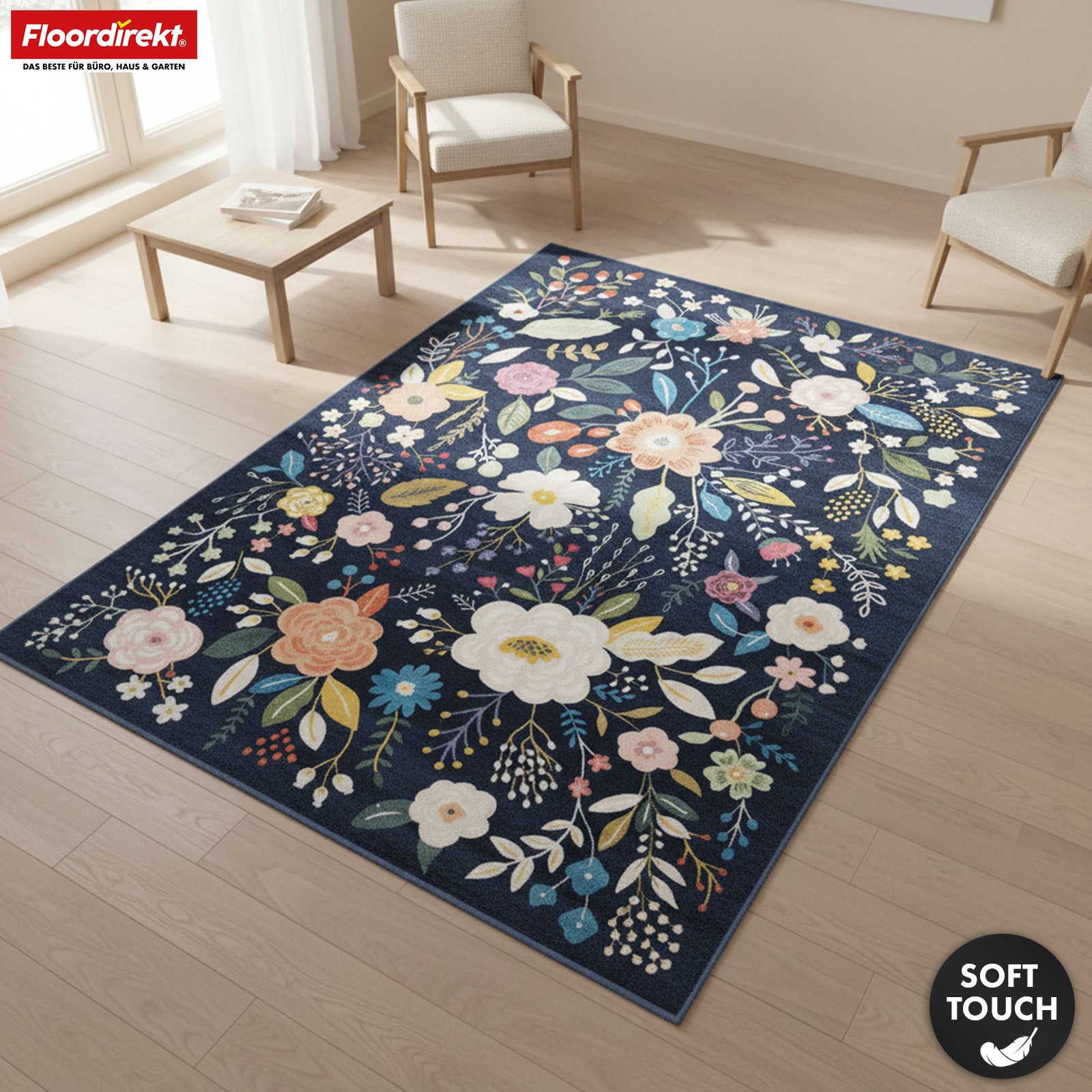 Area Rug | Damaskus | Modern Rug with Floral Design | Non-Slip, Durable & Easy to Clean | Available in Multiple Sizes