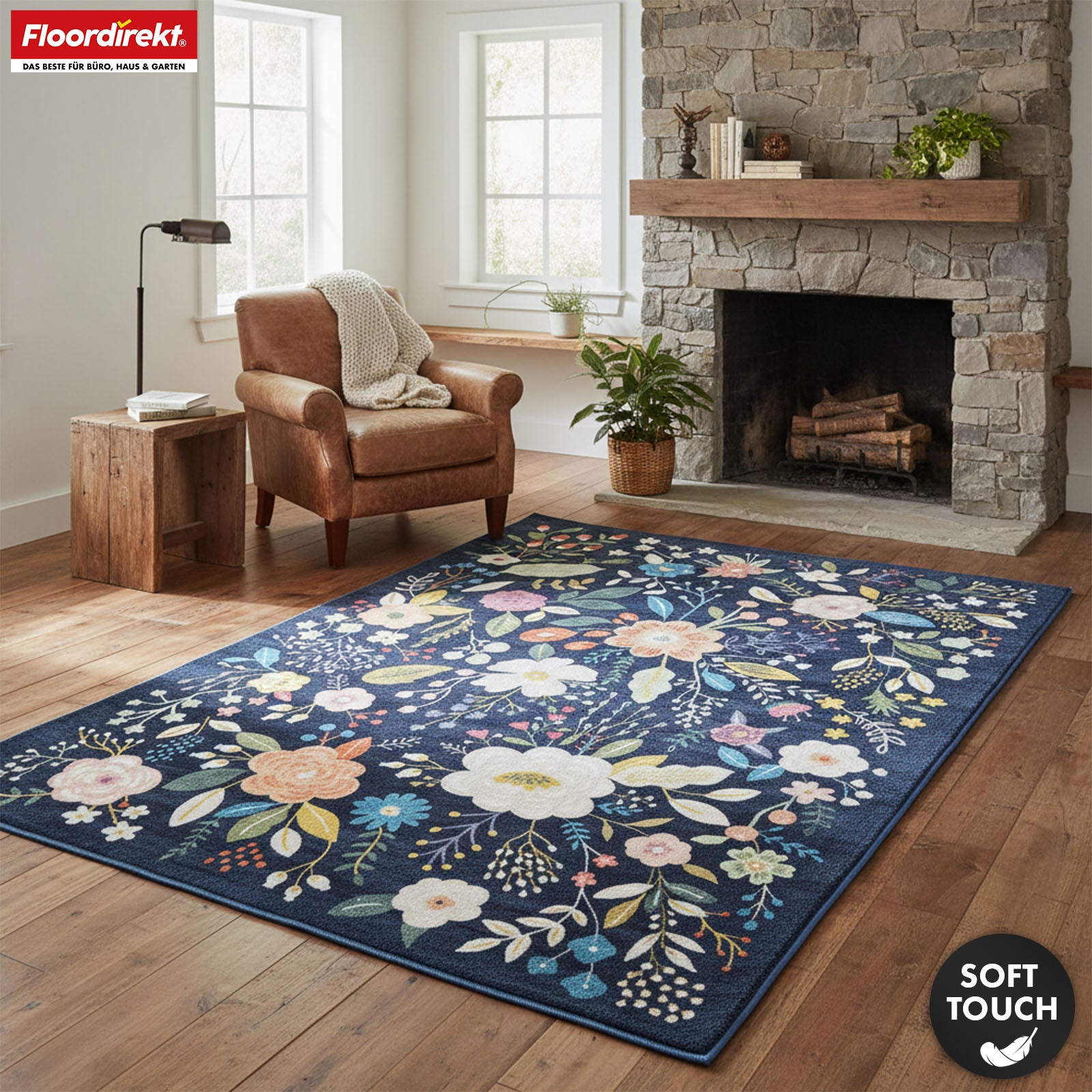 Area Rug | Damaskus | Modern Rug with Floral Design | Non-Slip, Durable & Easy to Clean | Available in Multiple Sizes