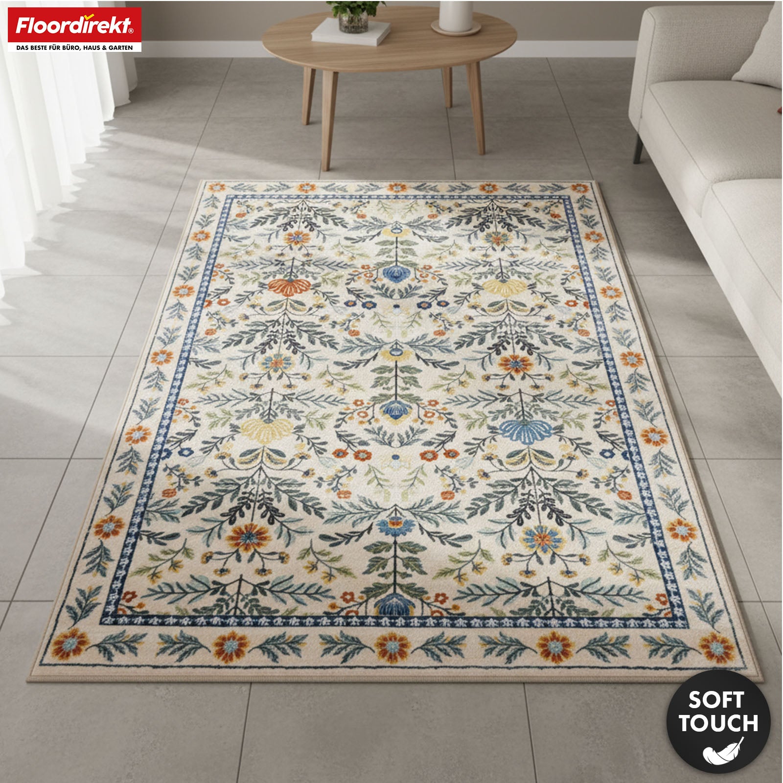Area Rug | Orientalis | Classic Rug with Oriental Floral Pattern | Non-Slip, Durable & Easy to Clean | Available in Various Sizes