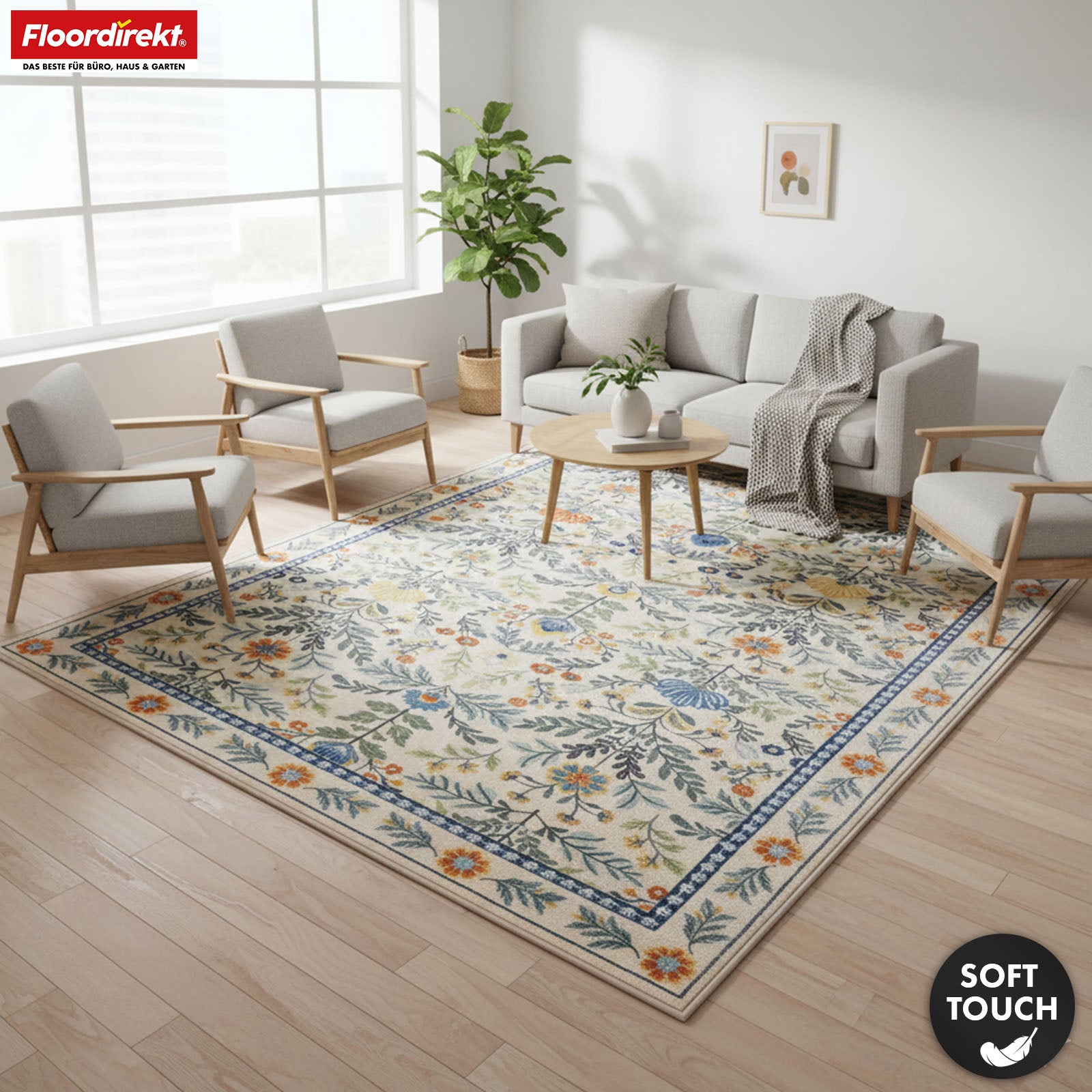 Area Rug | Orientalis | Classic Rug with Oriental Floral Pattern | Non-Slip, Durable & Easy to Clean | Available in Various Sizes