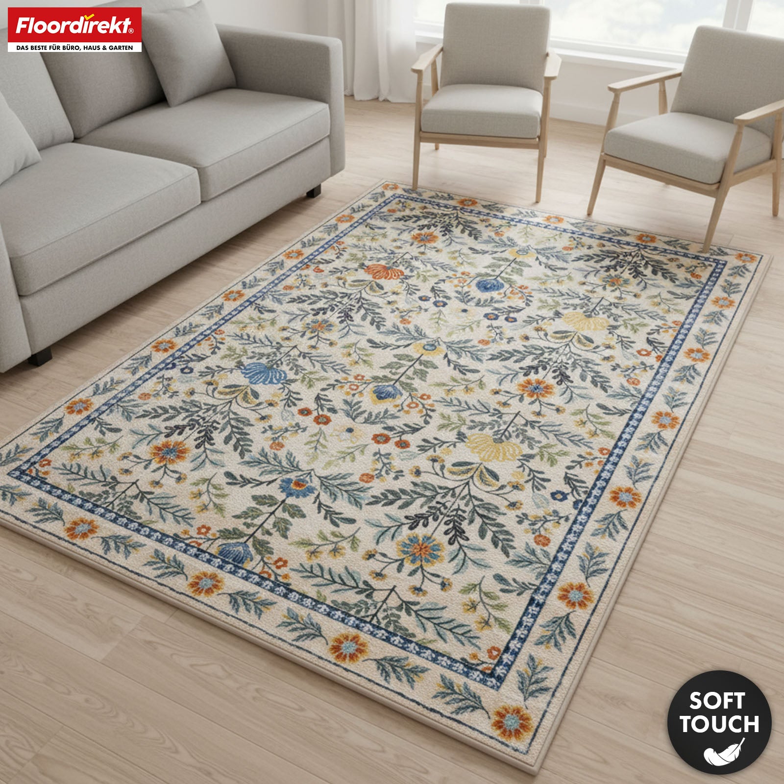 Area Rug | Orientalis | Classic Rug with Oriental Floral Pattern | Non-Slip, Durable & Easy to Clean | Available in Various Sizes