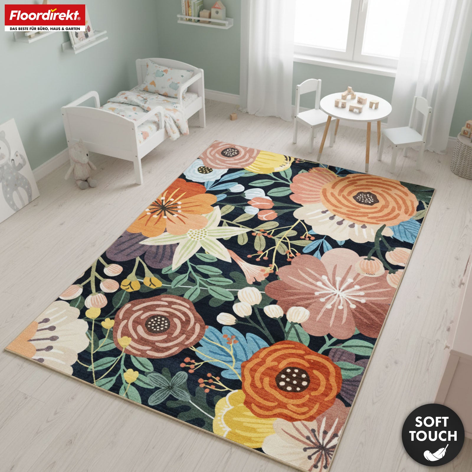 Area Rug | Tropica | Modern Rug with Tropical Floral Pattern | Non-Slip, Durable & Easy to Clean | Available in Various Sizes