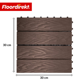 WPC Deck Tile | Noble 3D | Modern Click Tile 30 x 30 cm for Balcony & Terrace