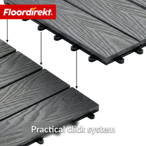 WPC Deck Tile | Noble 3D | Modern Click Tile 30 x 30 cm for Balcony & Terrace