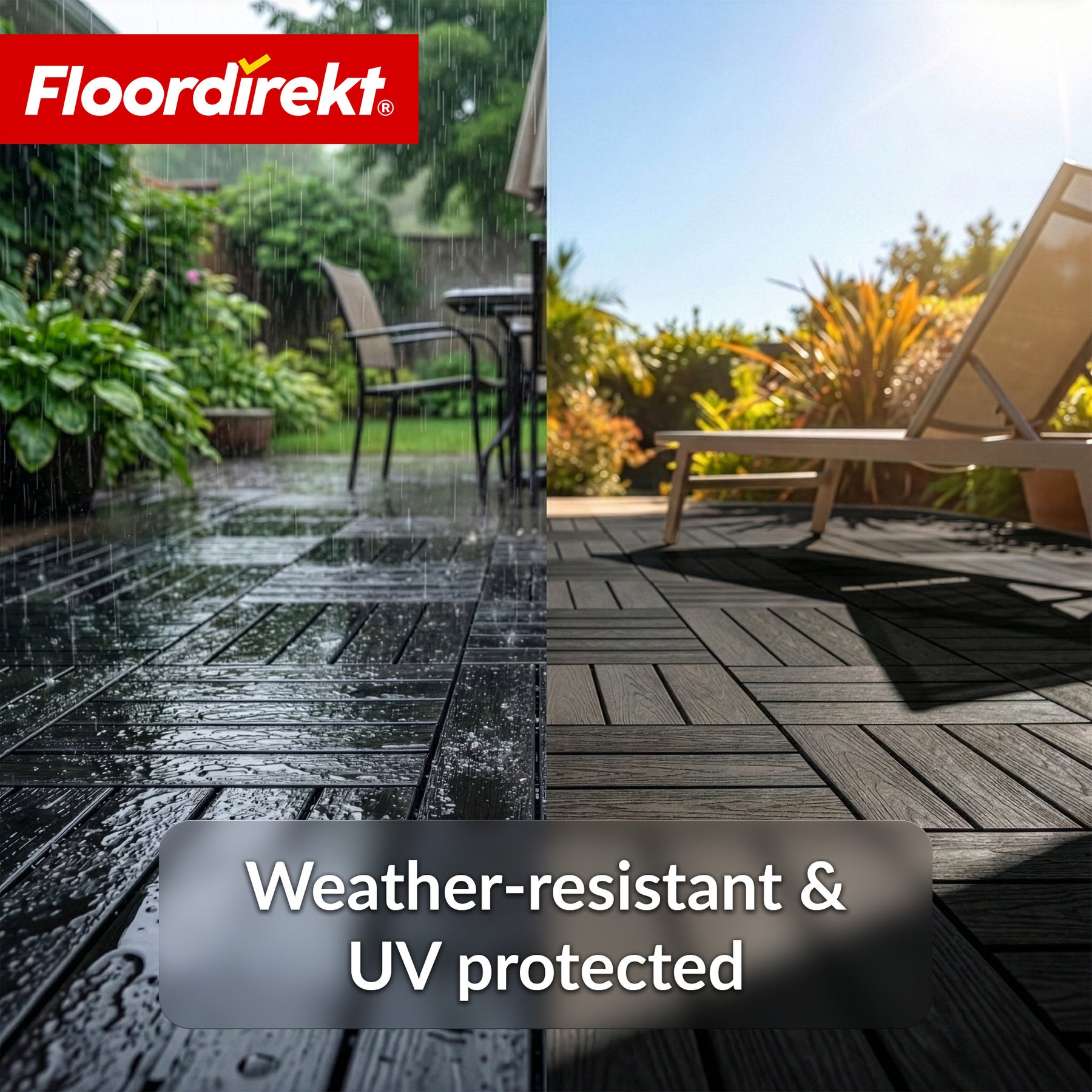 WPC Deck Tile | Noble 3D | Modern Click Tile 30 x 30 cm for Balcony & Terrace