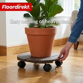 WPC Plant Caddy | Countess | Plant Trolley Ø 30 cm | 4 x 360° Swivel Casters & Brake | Load Capacity up to 80 kg