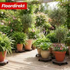 WPC Plant Caddy | Countess | Plant Trolley Ø 30 cm | 4 x 360° Swivel Casters & Brake | Load Capacity up to 80 kg