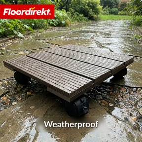 WPC Plant Caddy | Marquis | Plant Trolley 30 x 30 cm | 360° Swivel Castors with Brake | Load Capacity up to 80 kg