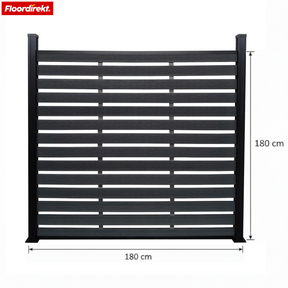 WPC Privacy Fence | Capri | 180x180 cm Black | UV-stable, weather-resistant & low-maintenance with aluminum posts