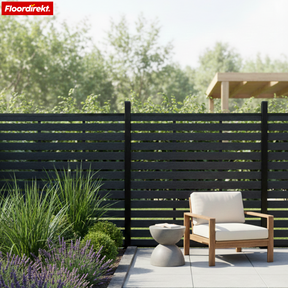WPC Privacy Fence | Capri | 180x180 cm Black | UV-stable, weather-resistant & low-maintenance with aluminum posts